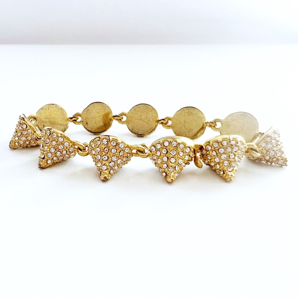 CC Skye Bracelet, Spike Bracelet, Pavé Studded Conical Spikes, Gold Cones - Picture 9 of 12